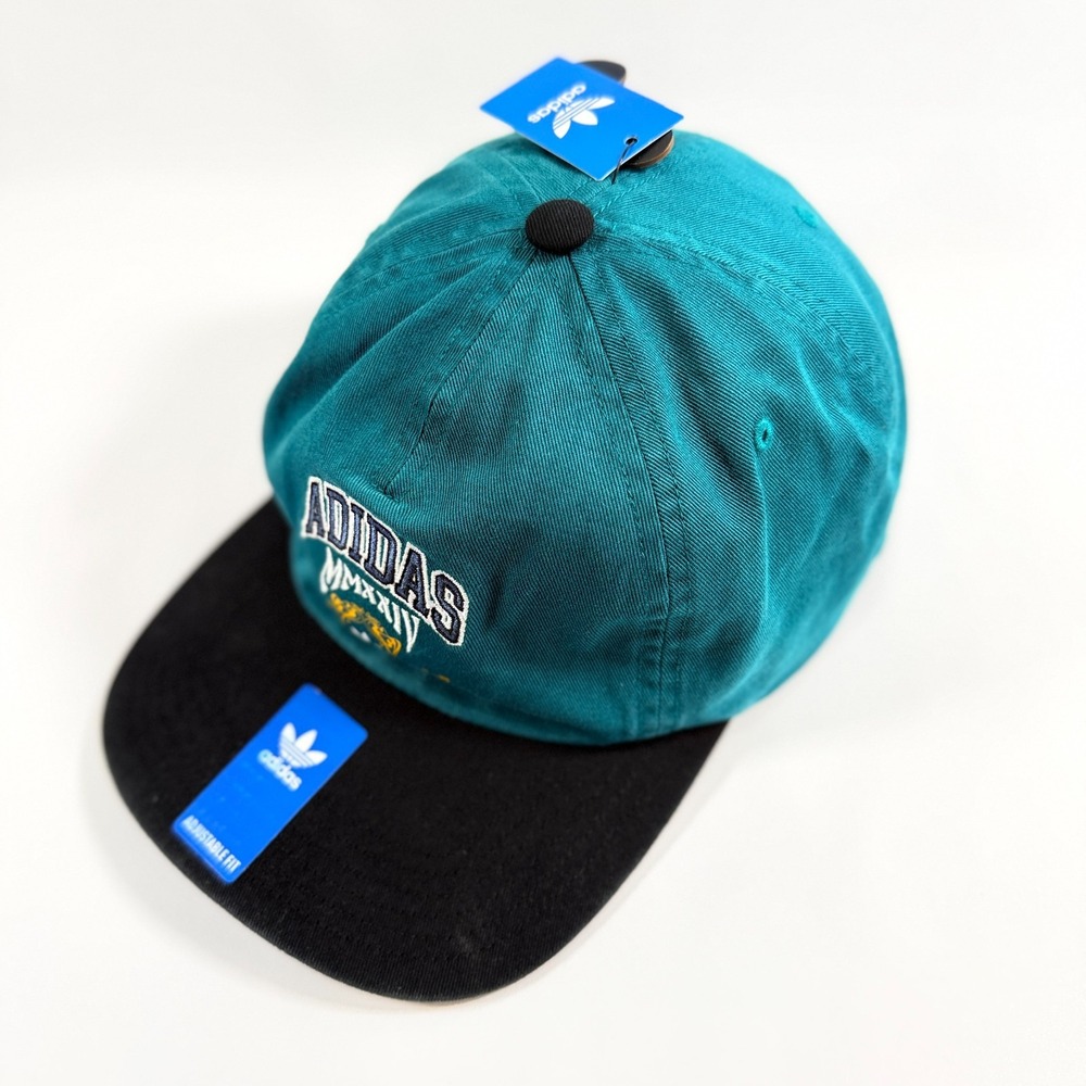 Adidas Originals MMXXIV Roman Numerals Dad Hat Strapback Cap Teal Black NWT
